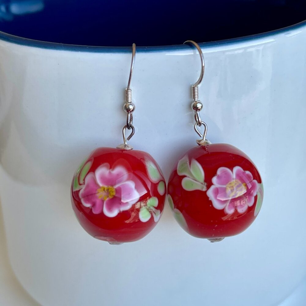 0.79” (20 mm) Large Handcrafted Italian Art Glass Earrings Collection | Master A